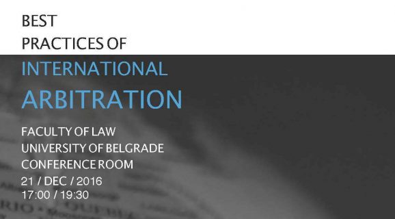 Conference: Best Practices of International Arbitration