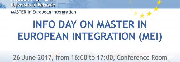 INFO DAY ON MASTER IN EUROPEAN INTEGRATION (MEI)