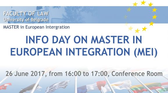 INFO DAY ON MASTER IN EUROPEAN INTEGRATION (MEI)