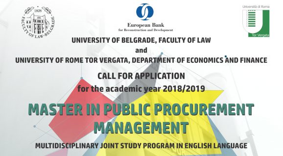 CALL FOR ENROLMENT TO MASTER ACADEMIC STUDIES MASTER IN PUBLIC PROCUREMENT MANAGEMENT
