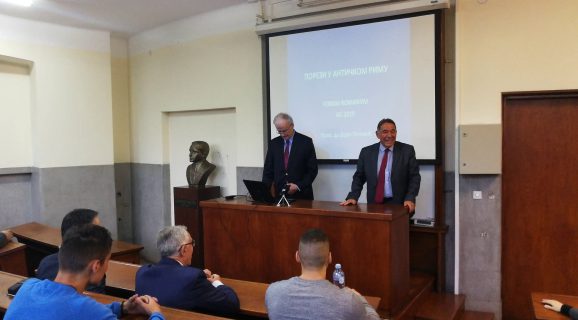 Professor Dr Dejan Popović held the lecture "Taxes in ancient Rome"