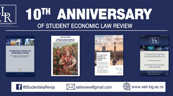 The Student economic law review is celebrating its 10th anniversary