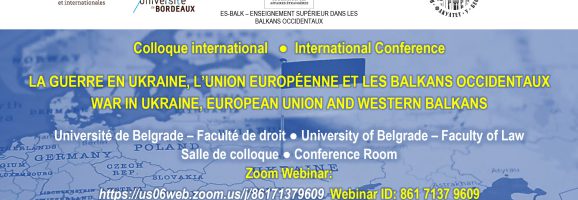 International Conference WAR IN UKRAINE, EUROPEAN UNION AND WESTERN BALKANS