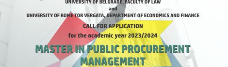 MASTER IN PUBLIC PROCUREMENT MANAGEMENT - CALL FOR APPLICATION for the academic year 2023/2024